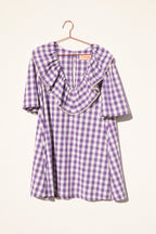 Ruffle Dress - Purple Gingham