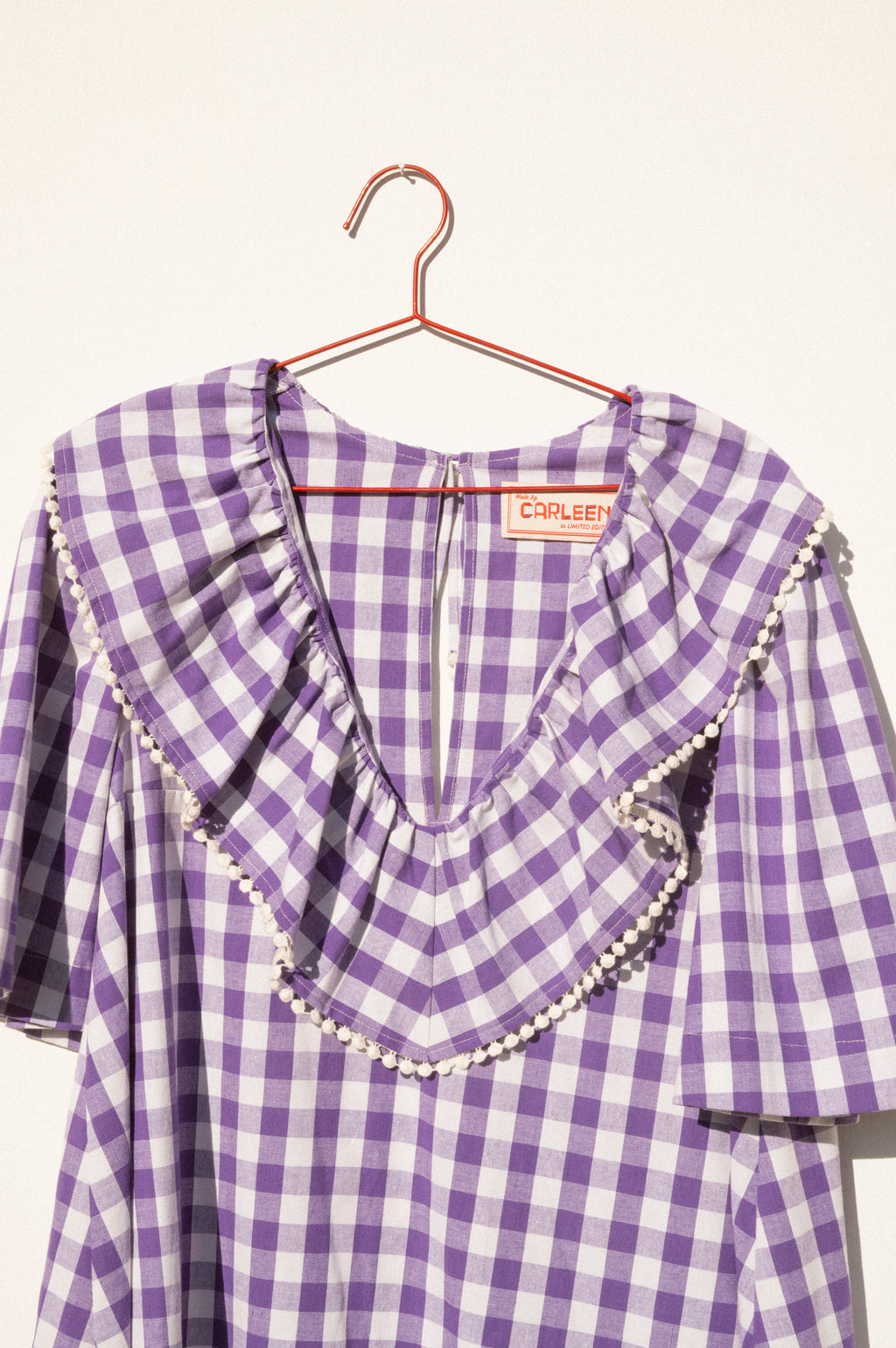 Ruffle Dress - Purple Gingham