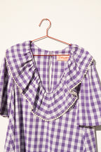 Ruffle Dress - Purple Gingham