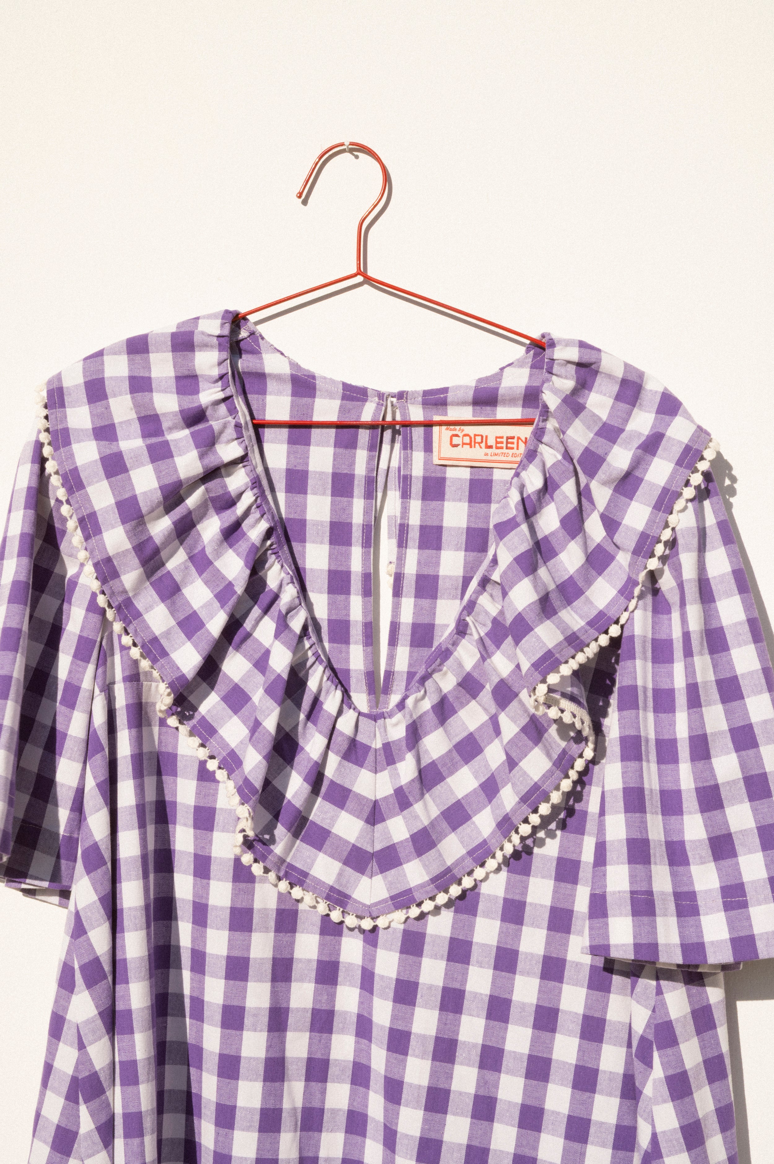Ruffle Dress - Purple Gingham
