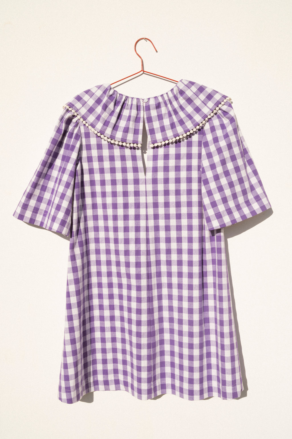 Ruffle Dress - Purple Gingham