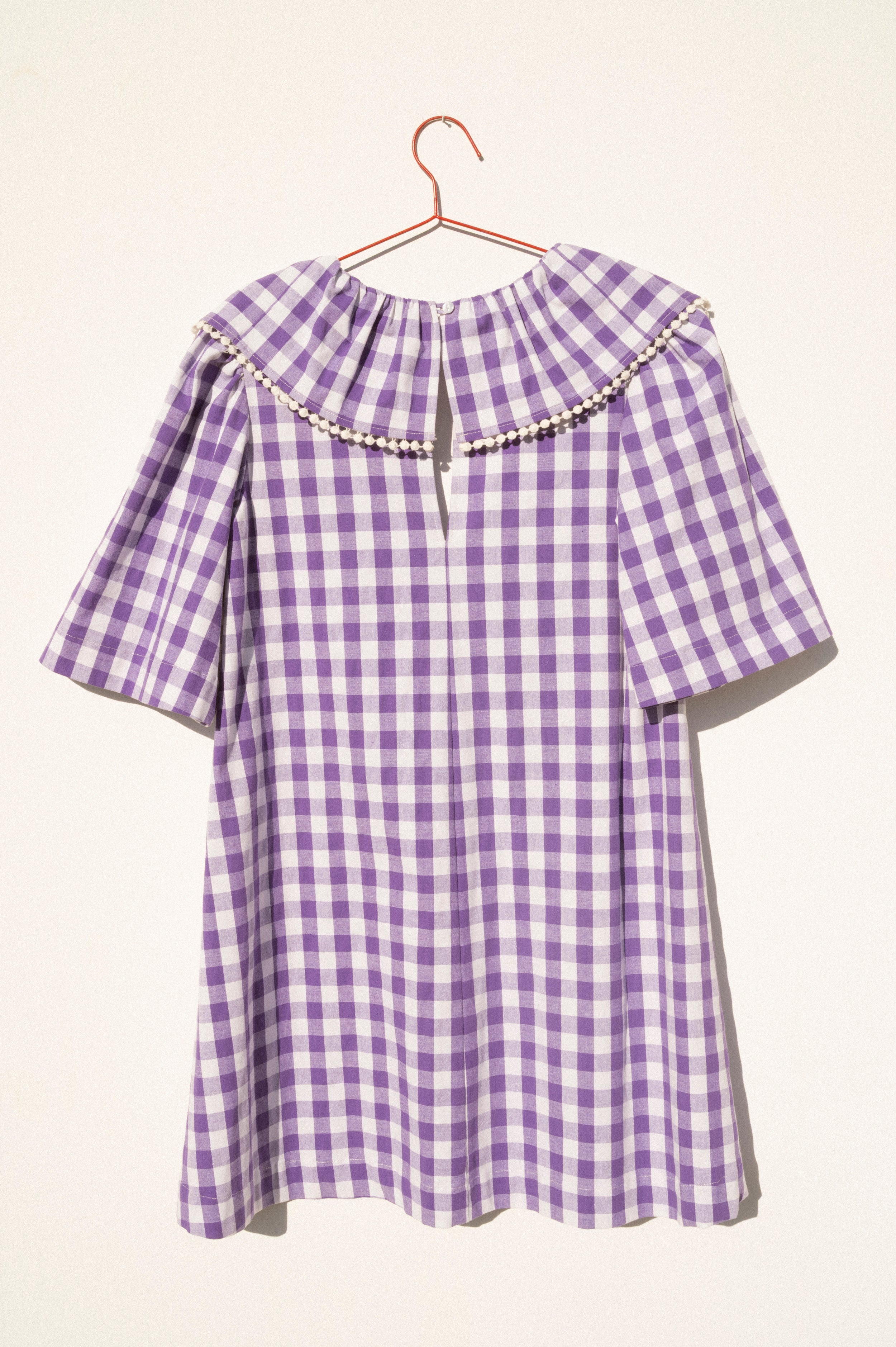 Ruffle Dress - Purple Gingham