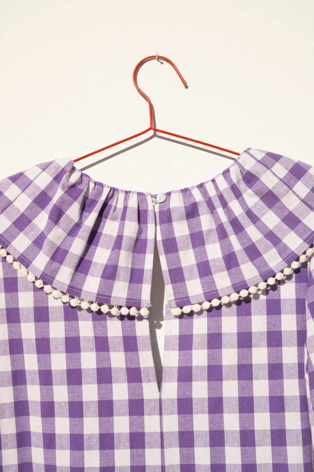 Ruffle Dress - Purple Gingham