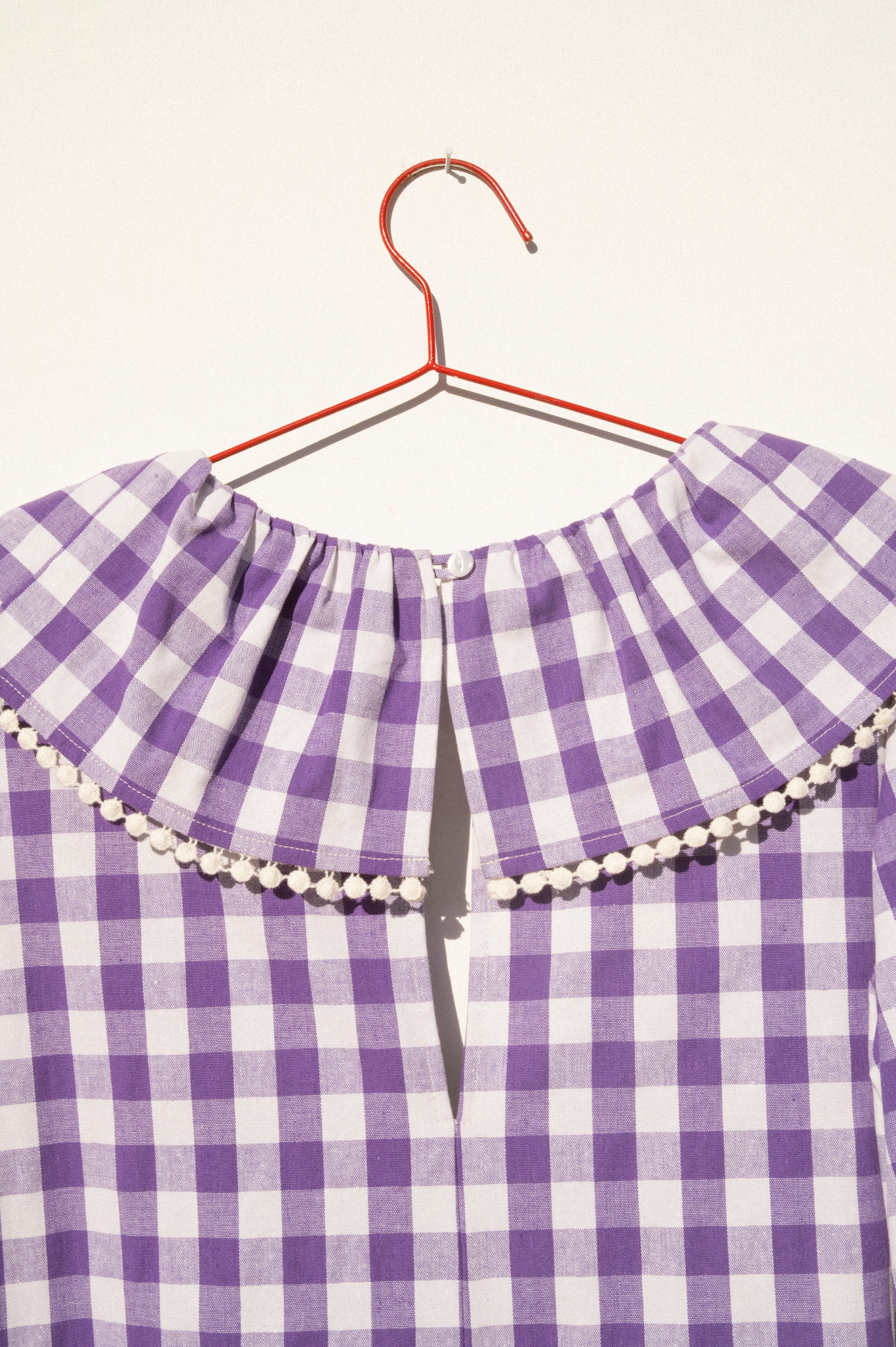 Ruffle Dress - Purple Gingham