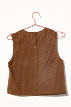 Zoe Sleeveless Shell - Brown Eyelet