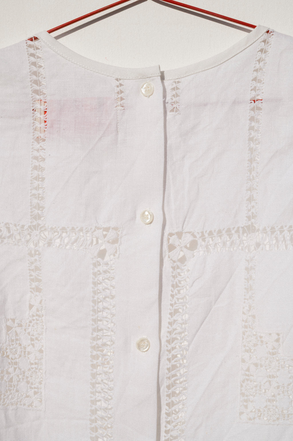 Zoe Sleeveless Shell - Openwork on Linen (L)