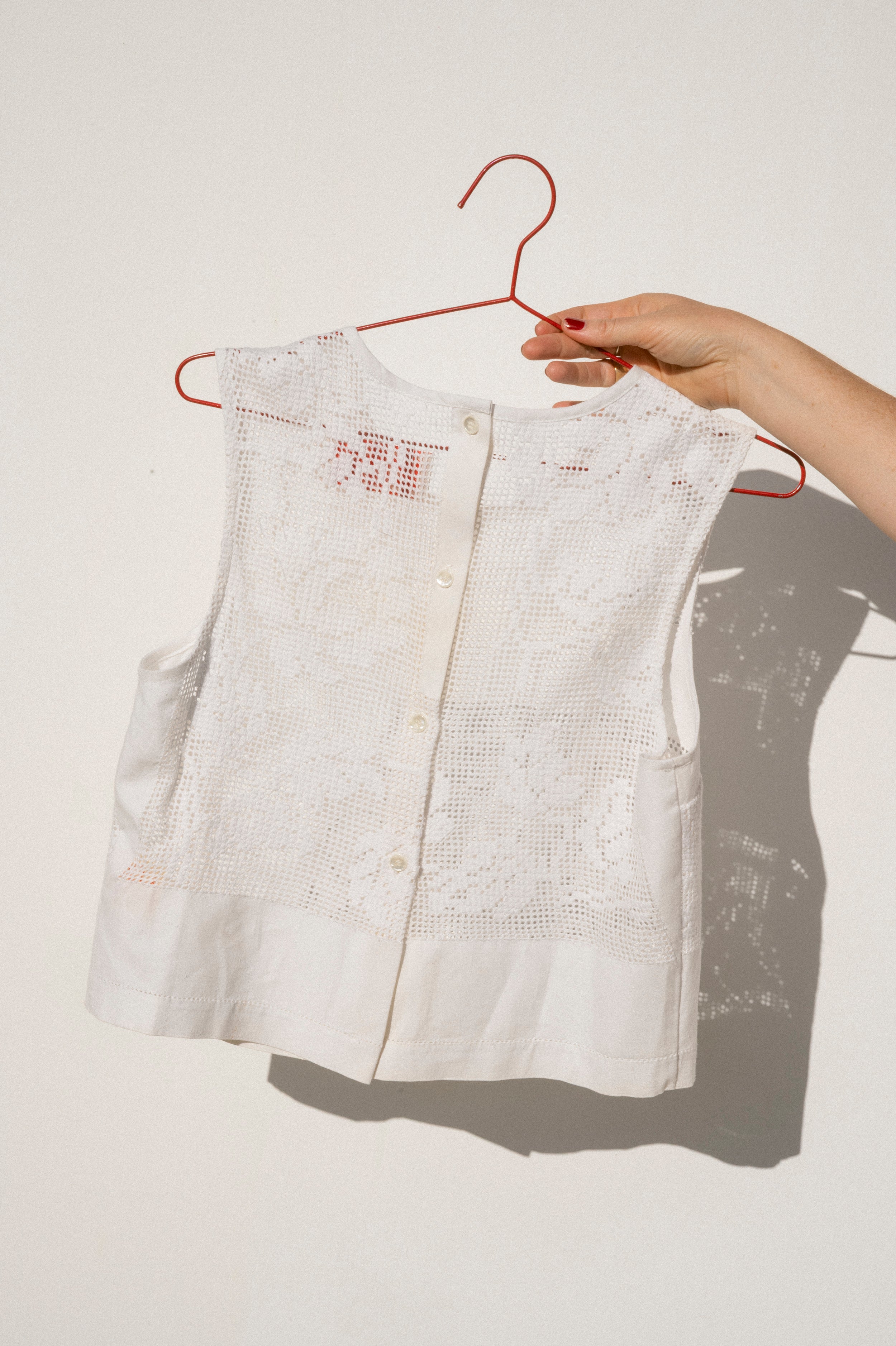 Zoe Sleeveless Shell - Floral Openwork (S)