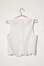 Zoe Sleeveless Shell - Scallop Hem (S)