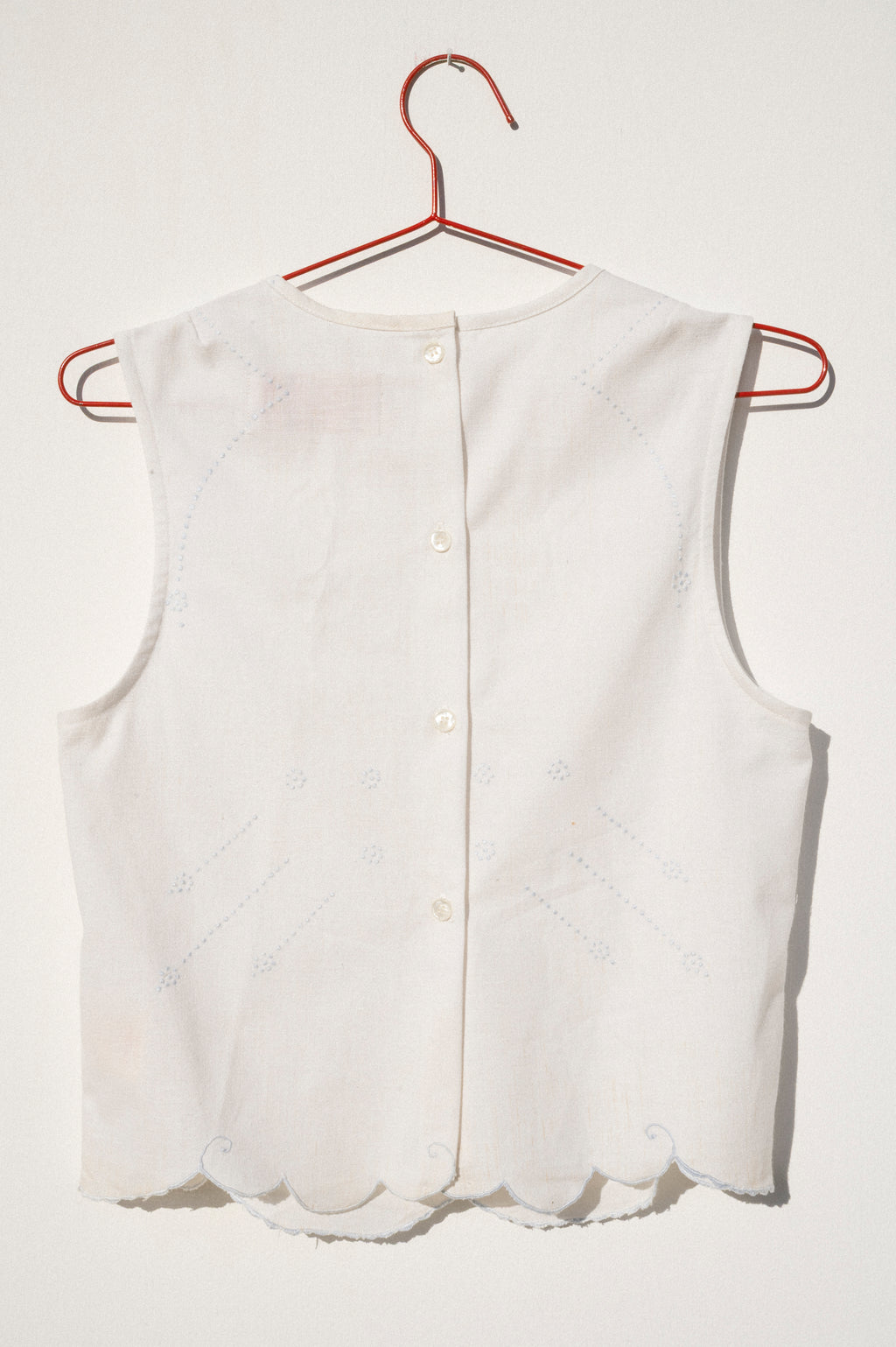 Zoe Sleeveless Shell - Scallop Hem (S)