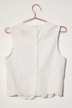 Zoe Sleeveless Shell - Scallop Hem (S)