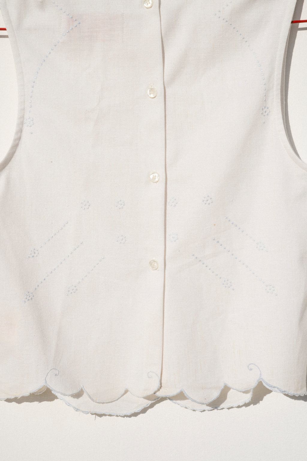 Zoe Sleeveless Shell - Scallop Hem (S)