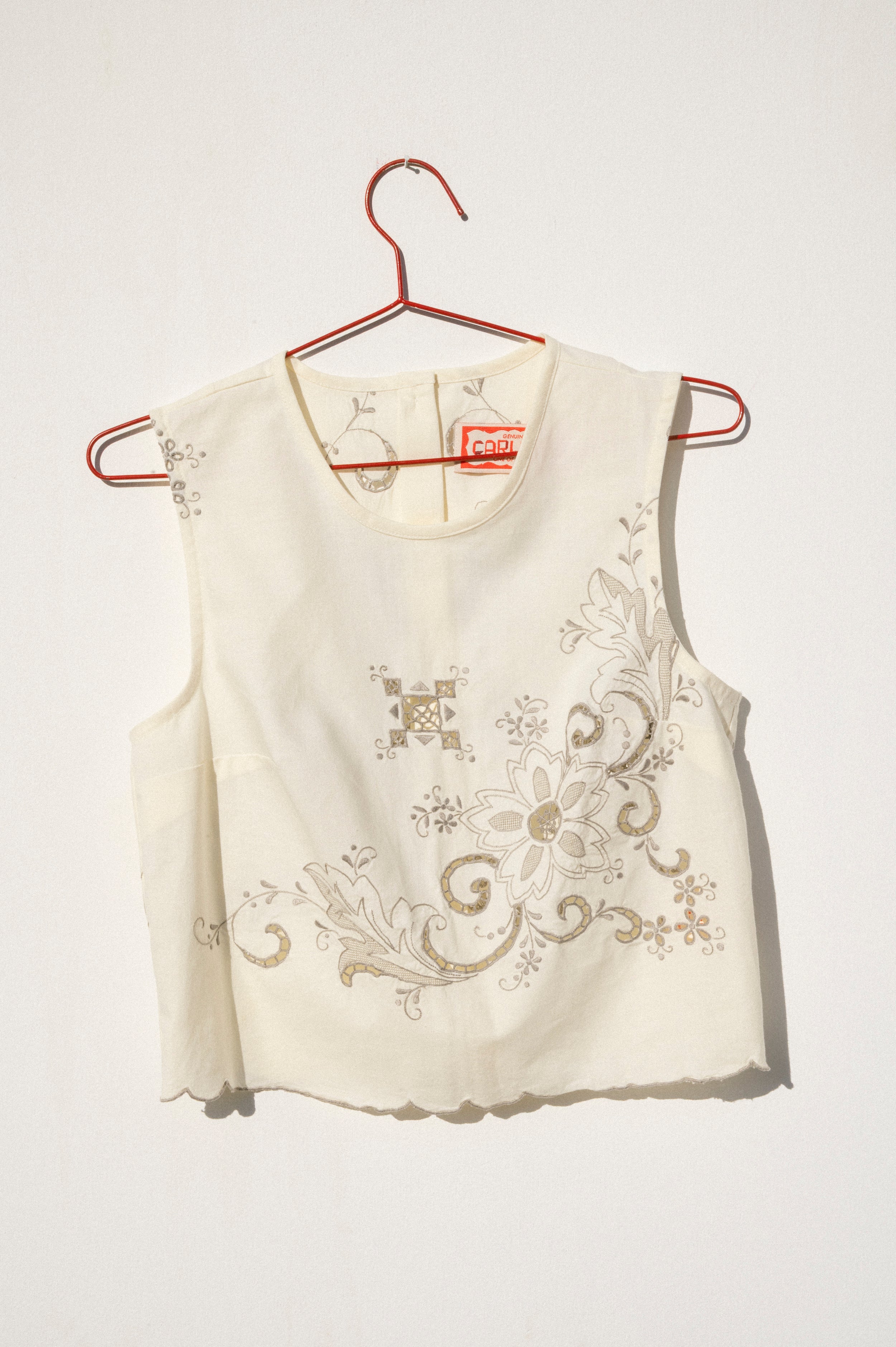 Zoe Sleeveless Shell - Scallop Hem (XS)