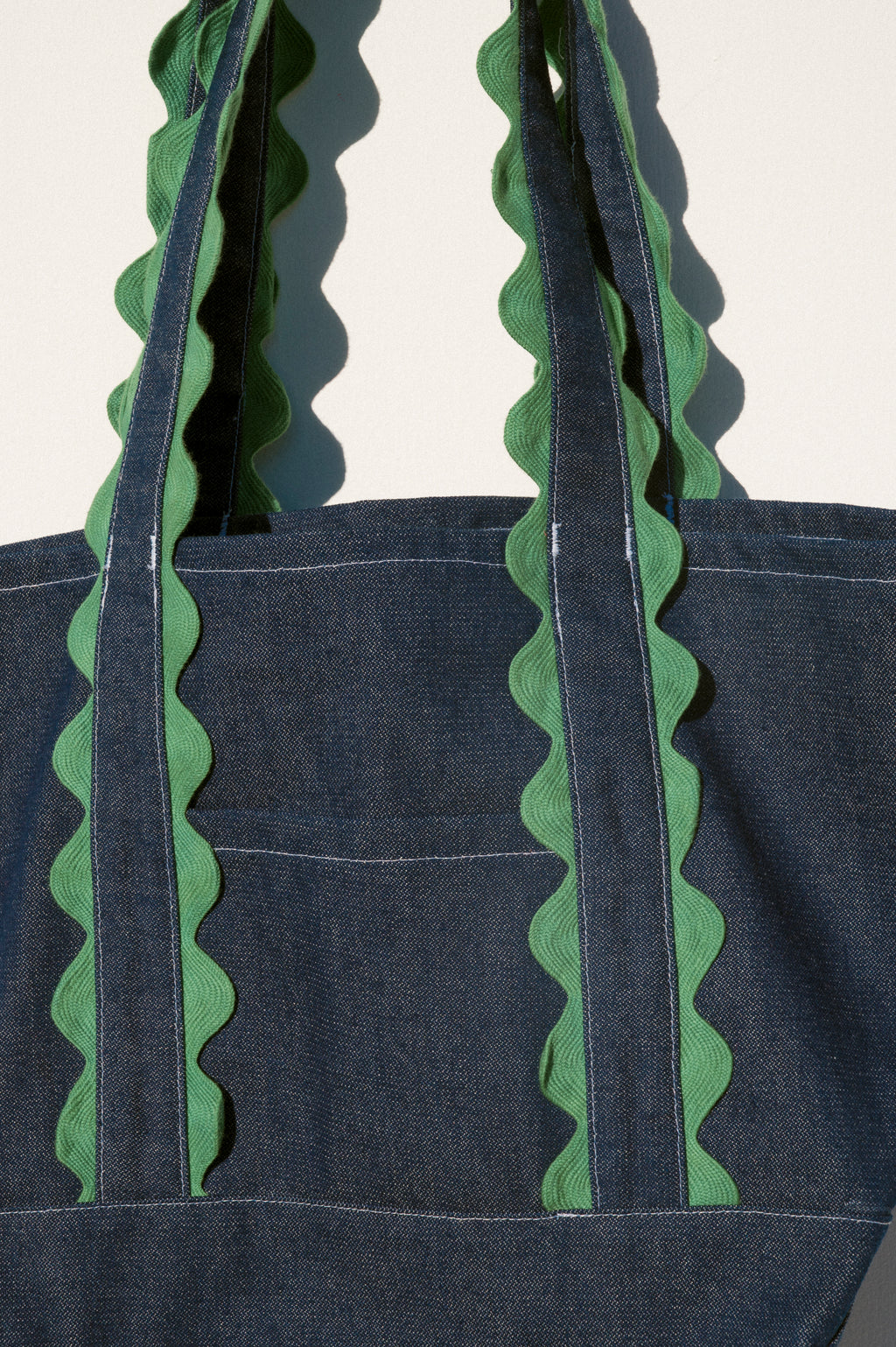 Medium Tote - Green Scallop