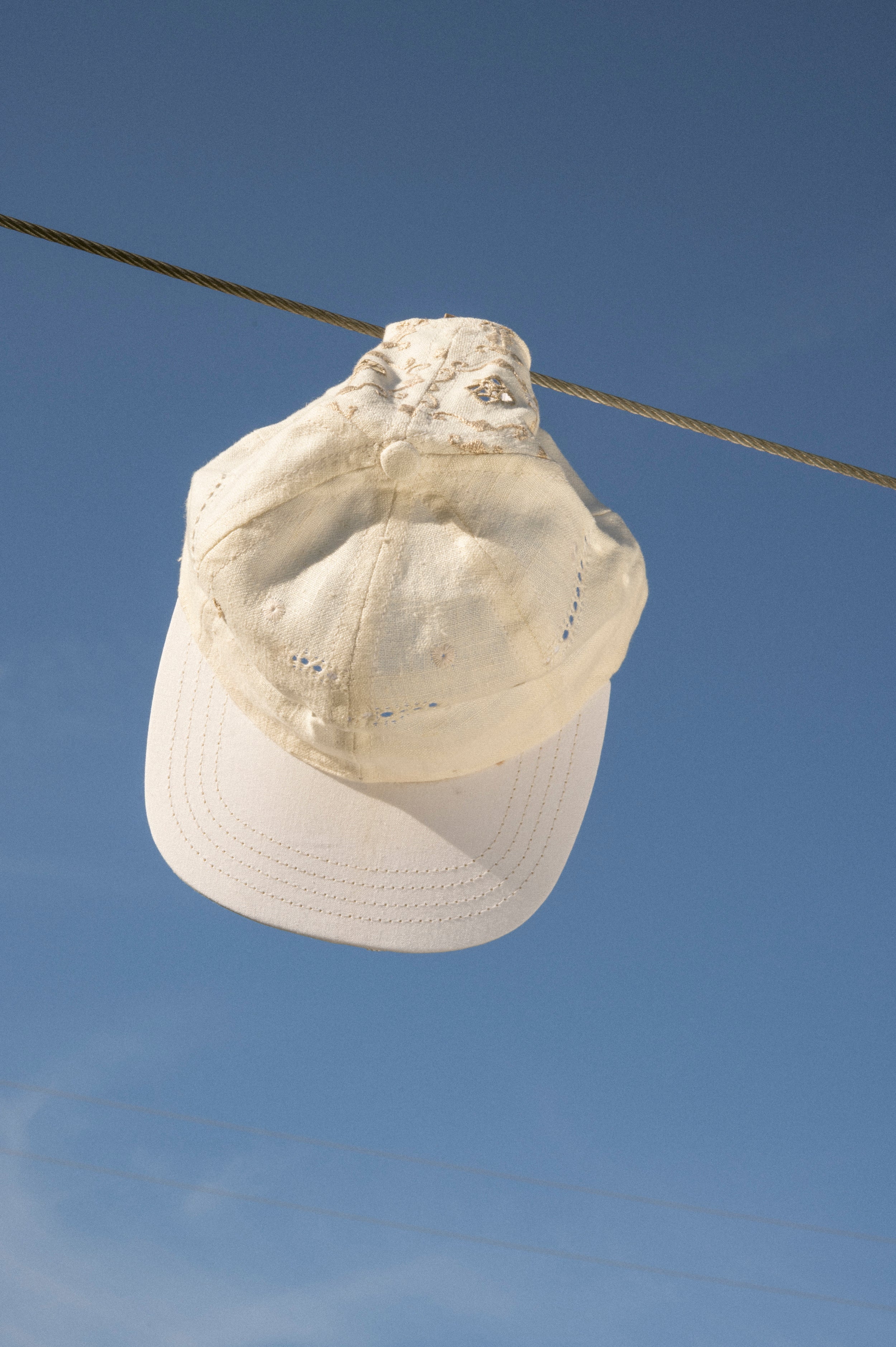 Ball Cap - White Vintage Tablecloths #1