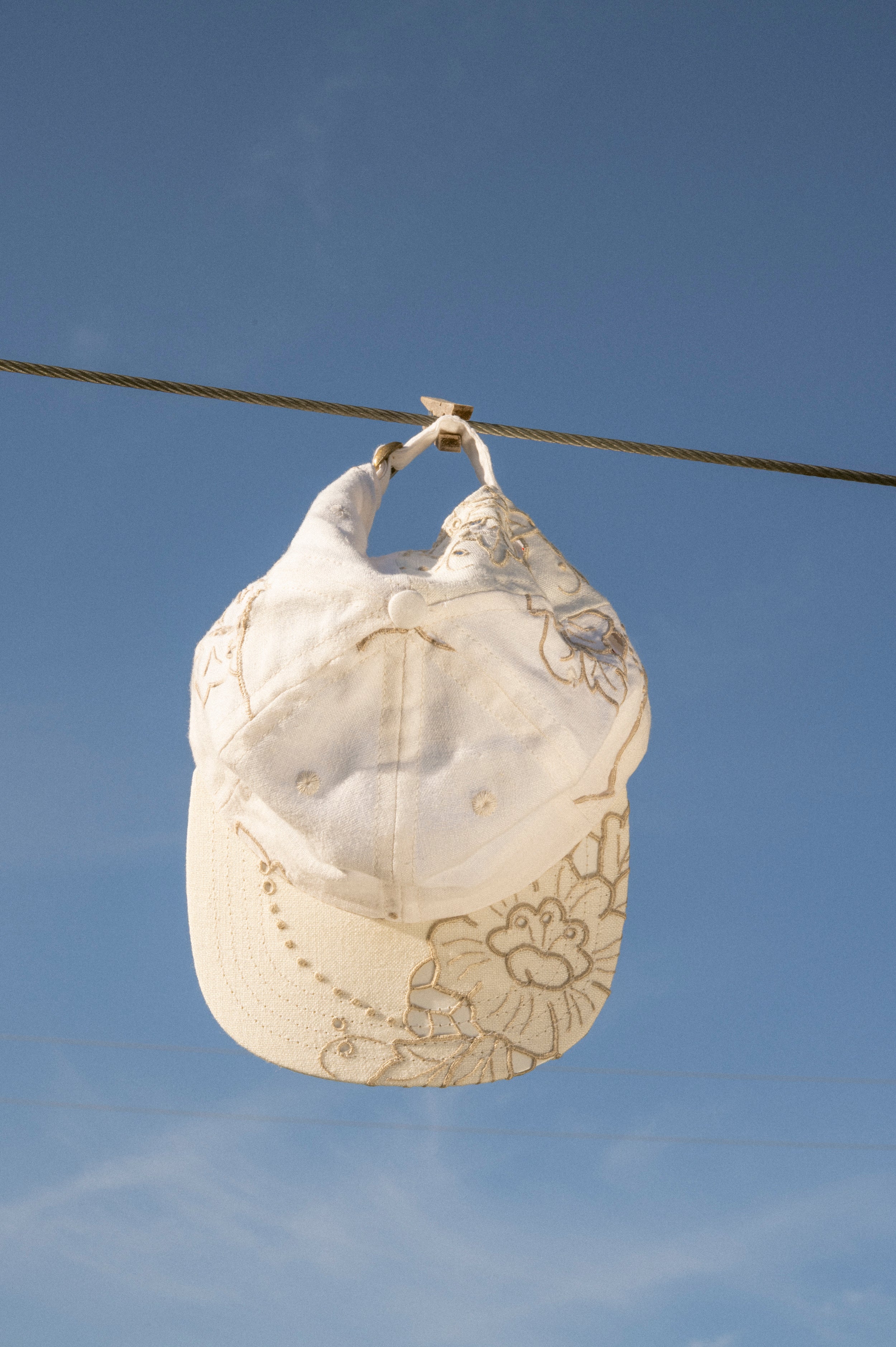 Ball Cap - White Vintage Tablecloths #3