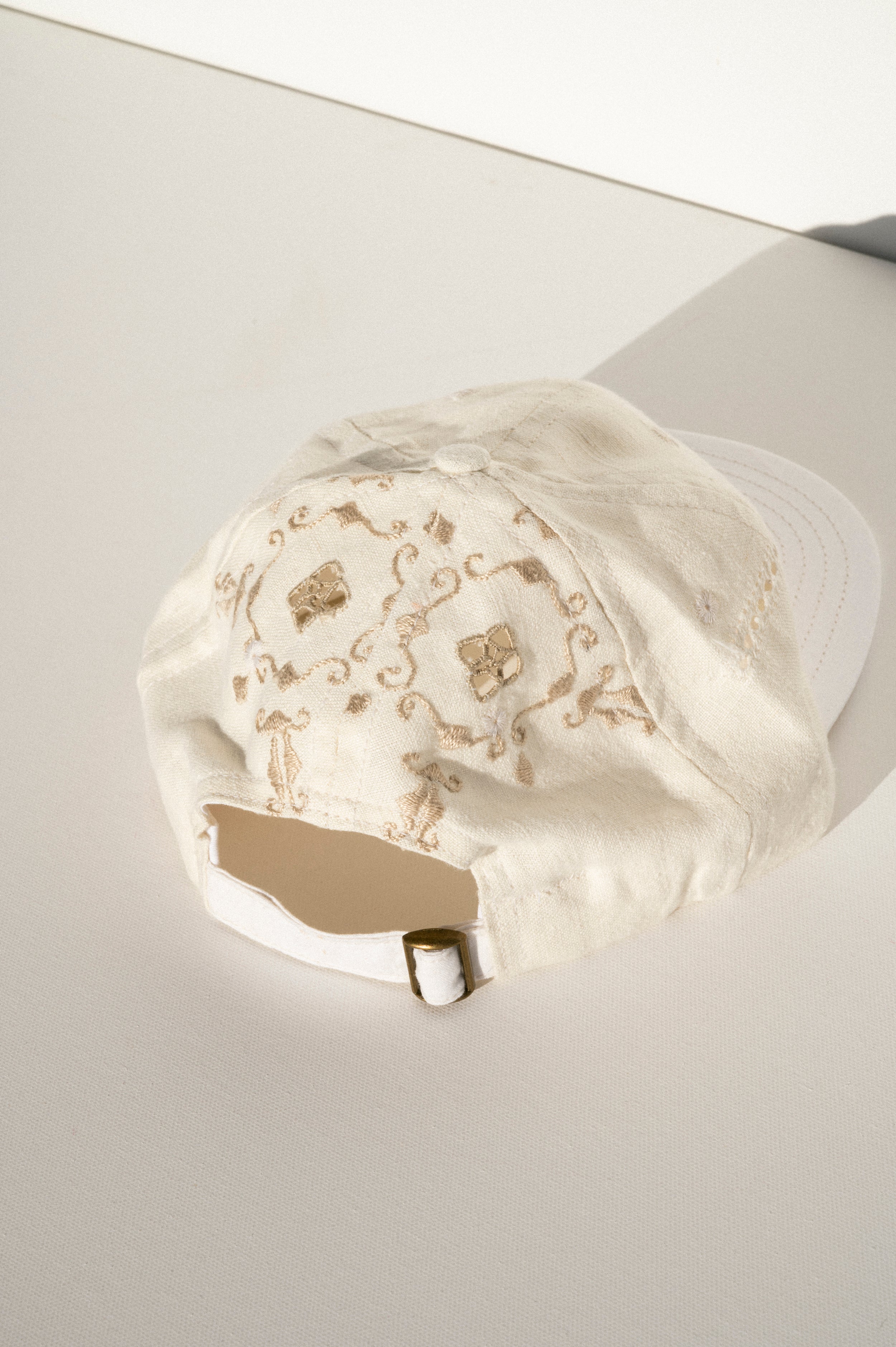 Ball Cap - White Vintage Tablecloths #1