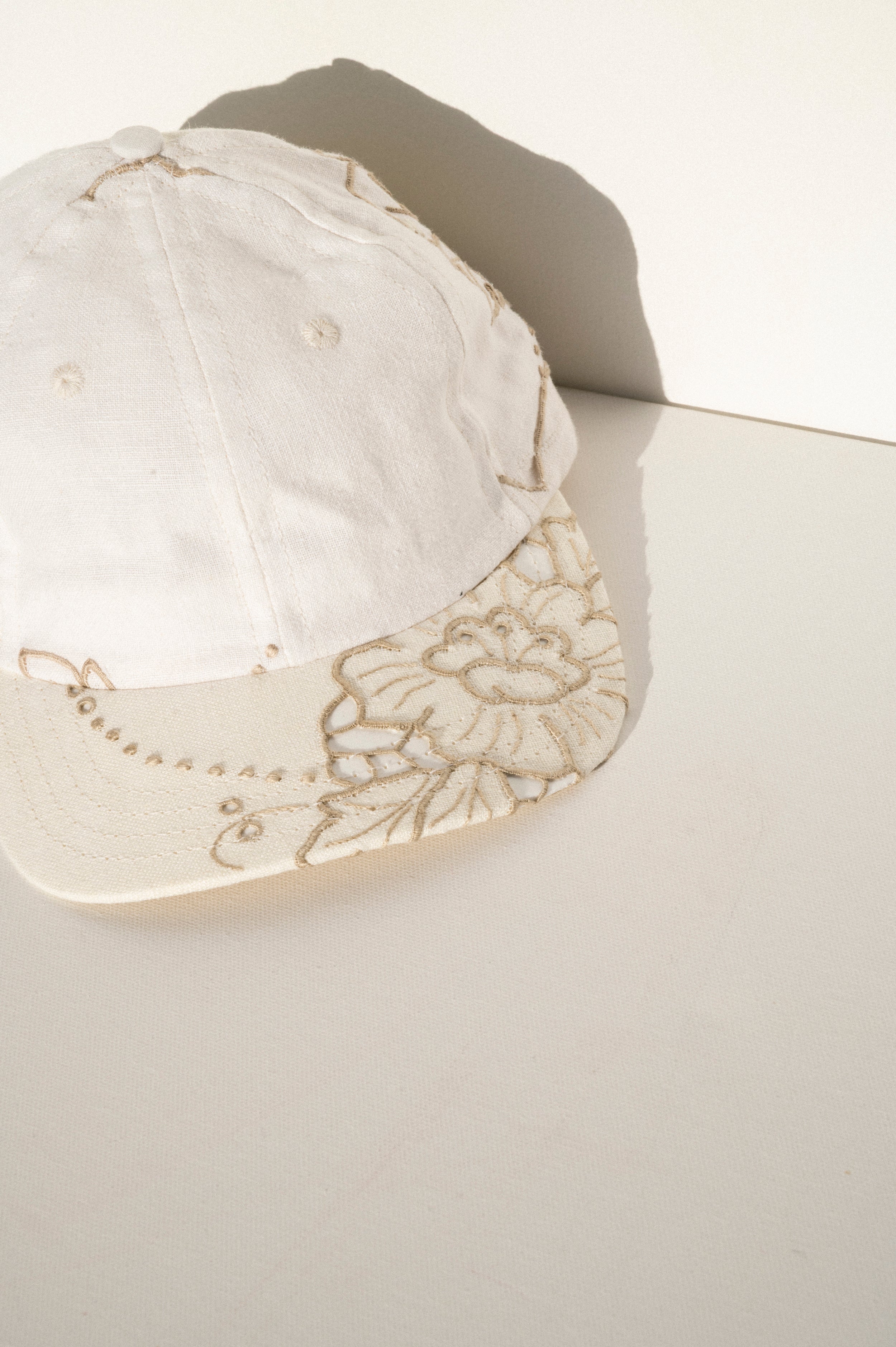 Ball Cap - White Vintage Tablecloths #3