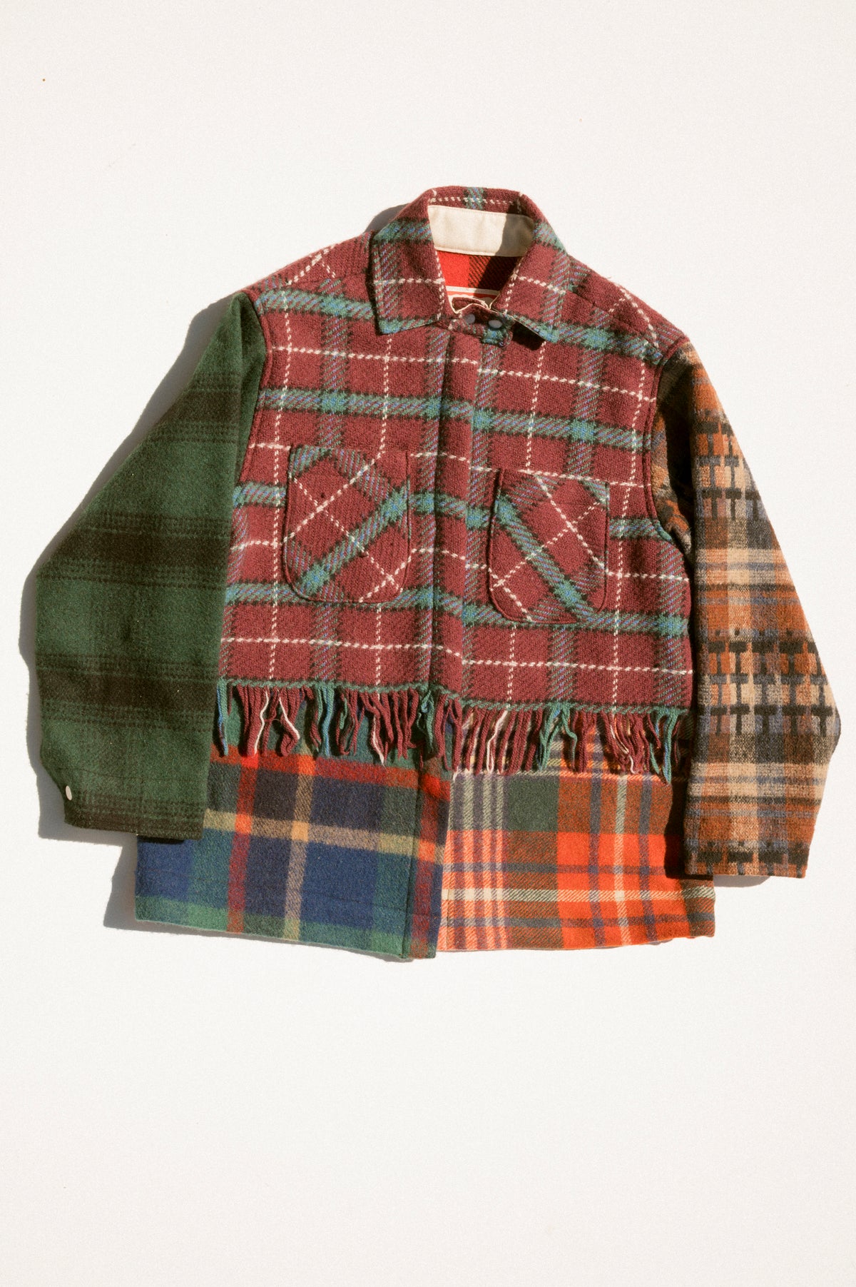 Fringe Plaid Ardmore - Burgundy (Large)