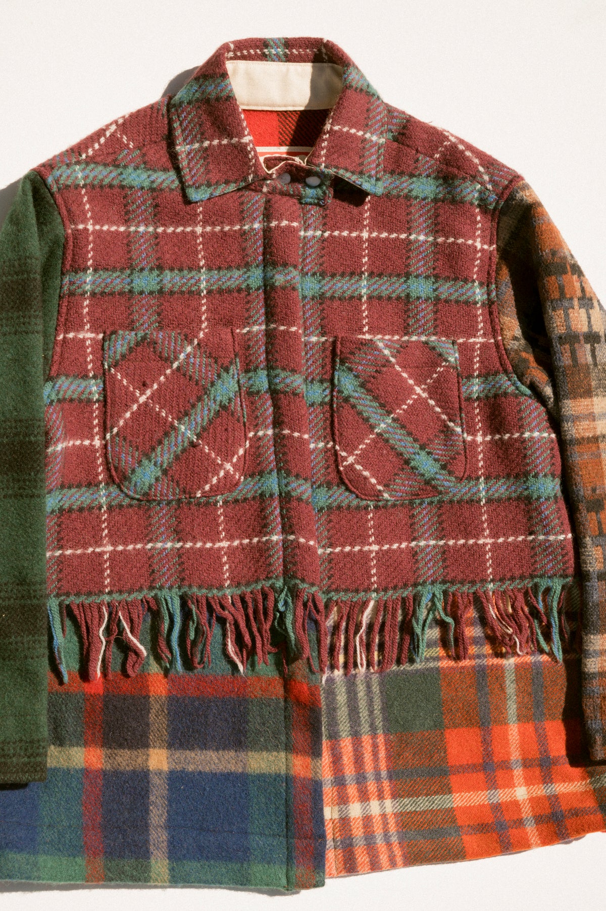 Fringe Plaid Ardmore - Burgundy (Large)