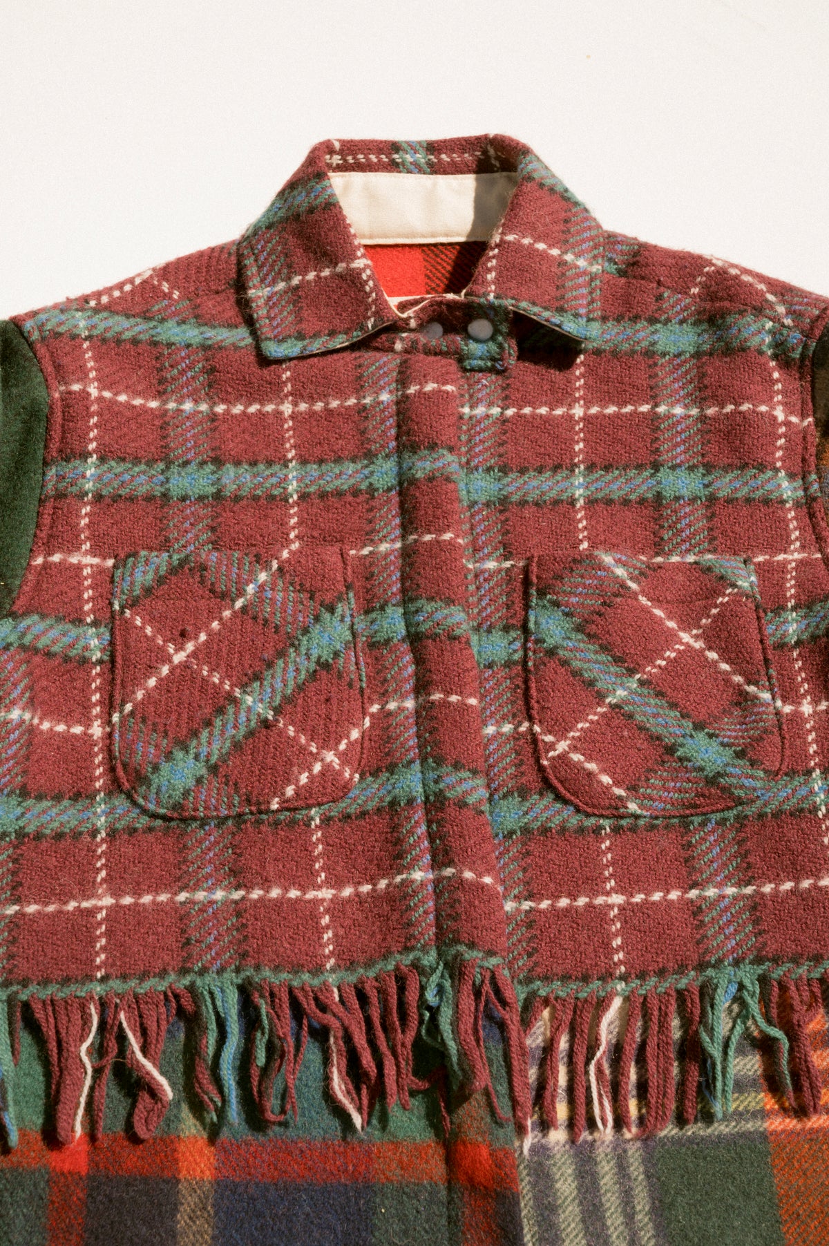 Fringe Plaid Ardmore - Burgundy (Large)