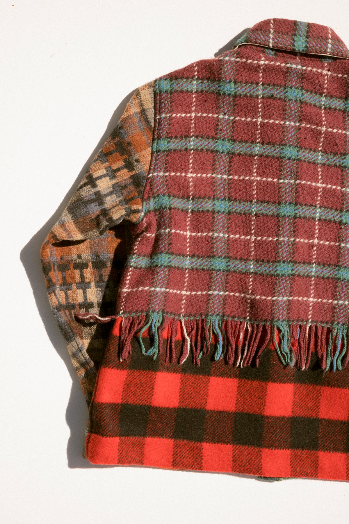 Fringe Plaid Ardmore - Burgundy (Large)