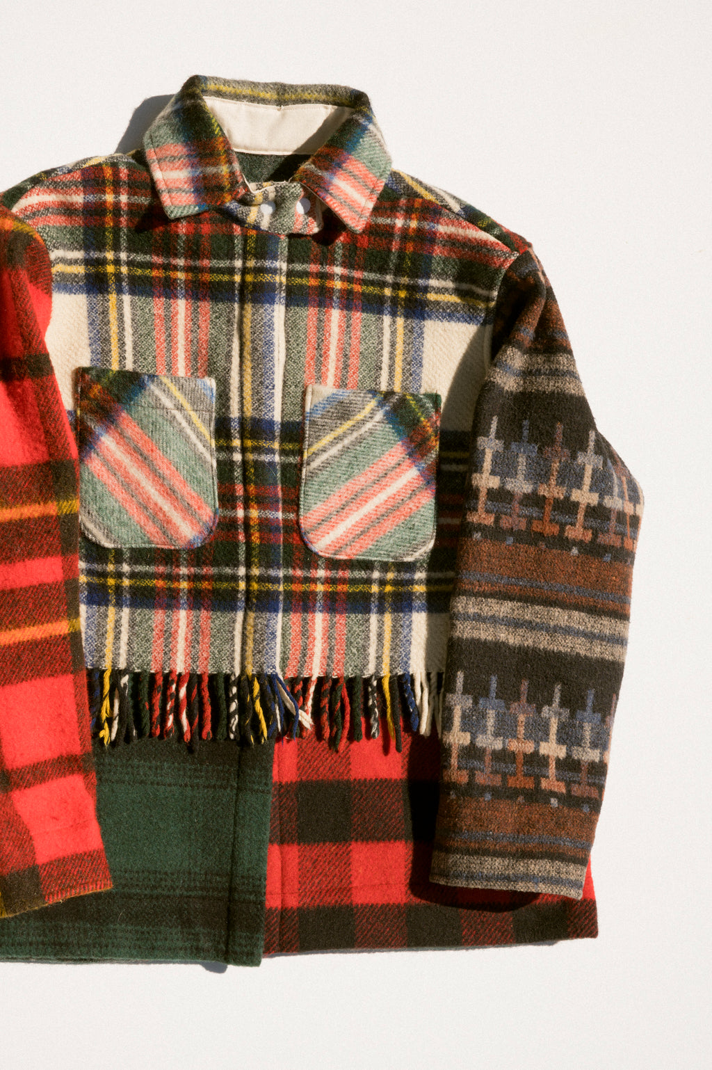 Fringe Plaid Ardmore - White (XLarge)