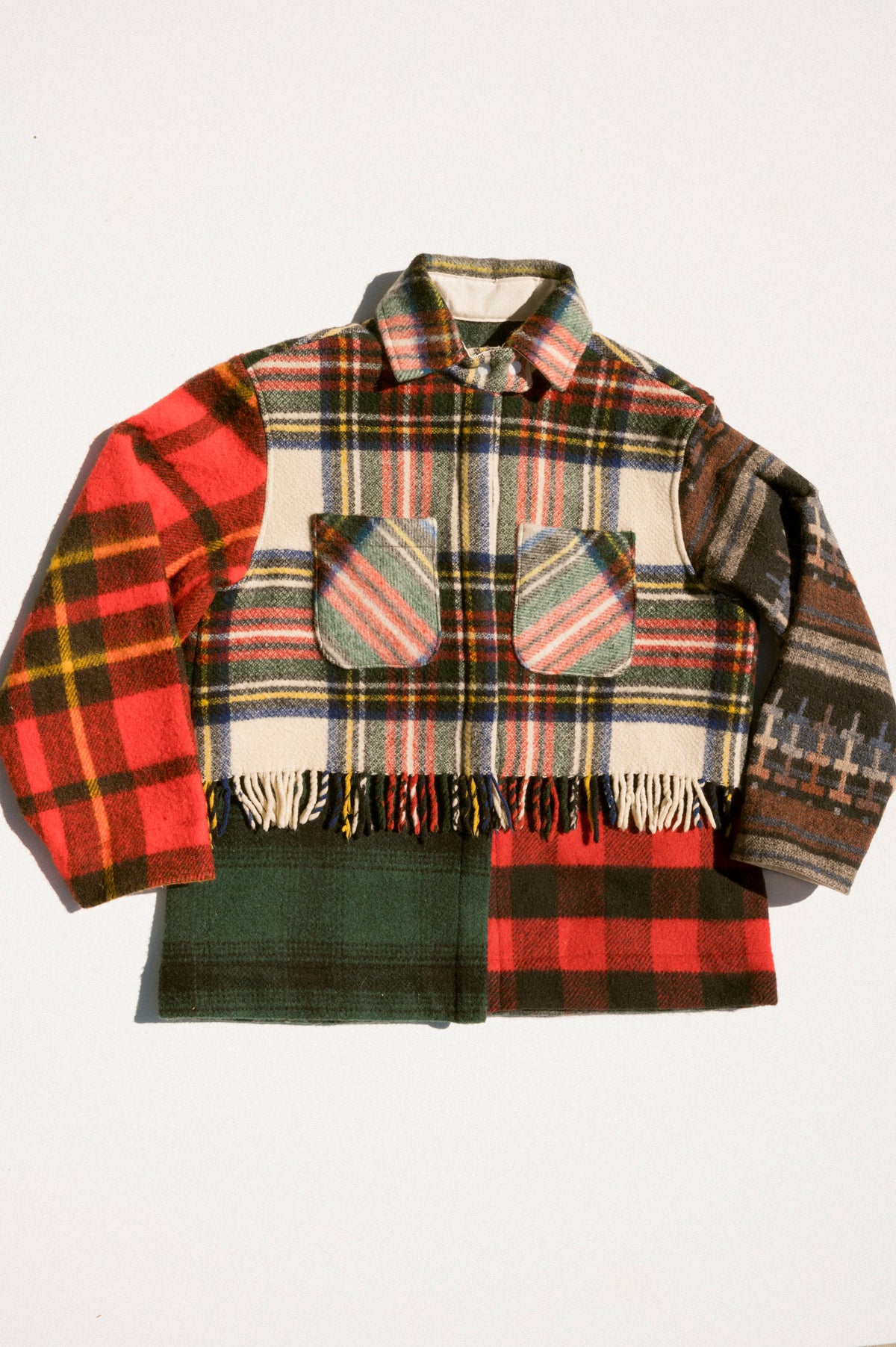 Fringe Plaid Ardmore - White (XLarge)