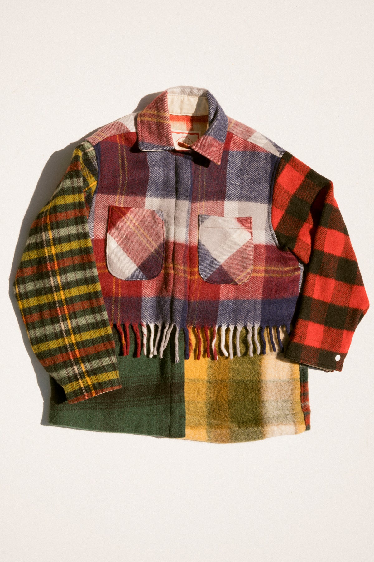 Fringe Plaid Ardmore - RW&B (Large)