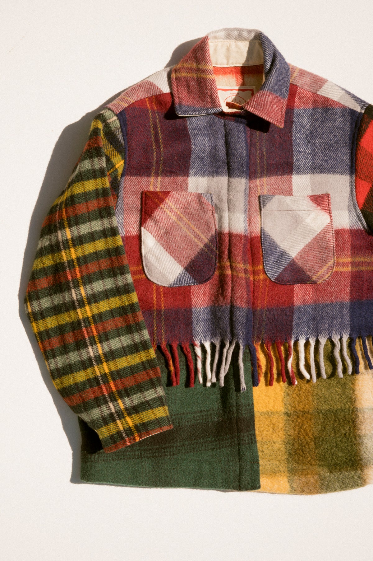 Fringe Plaid Ardmore - RW&B (Large)