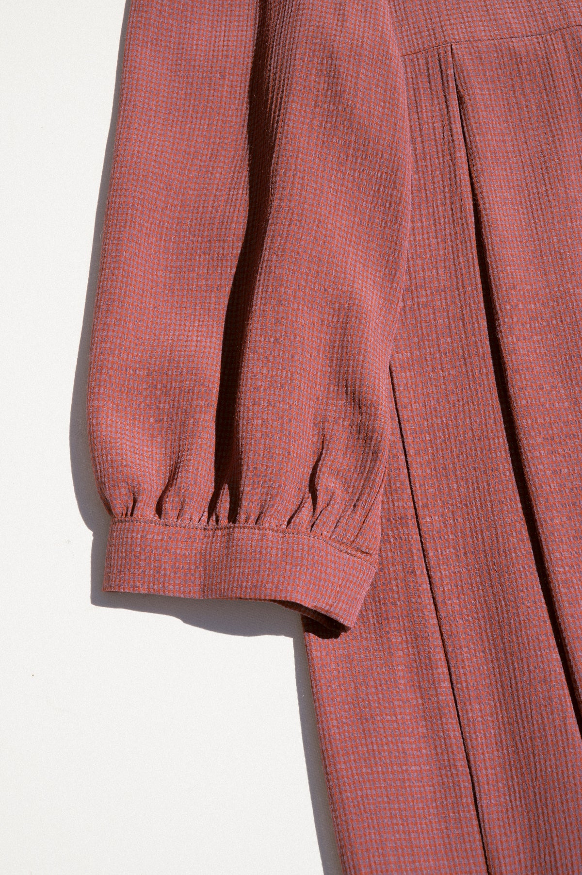 Smock Mini Dress - Mauve Microplaid