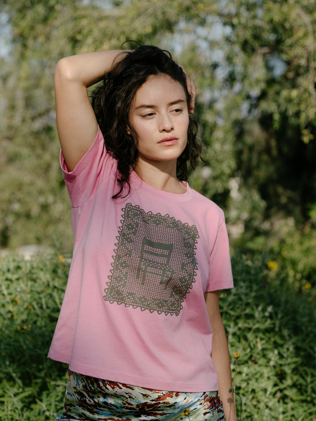 Perfect Tee - Pink Doily
