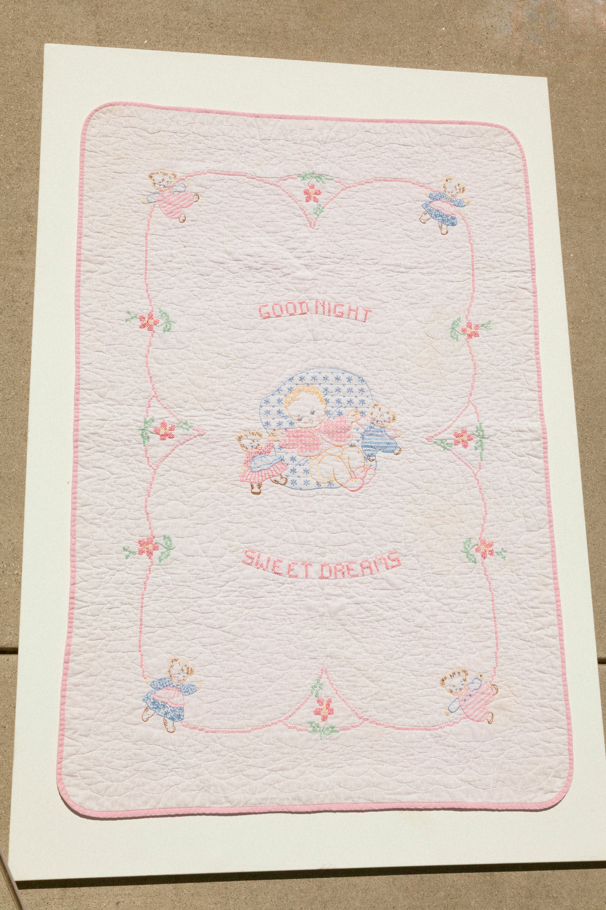 Vintage Baby Quilt - Goodnight, Sweet Dreams