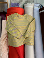 Boxy Raglan - Yellow/Heather Stripe
