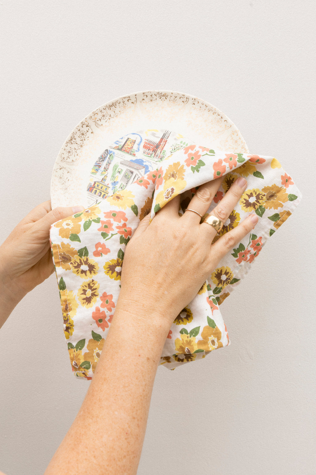 Feedsack Floral Dish Towels