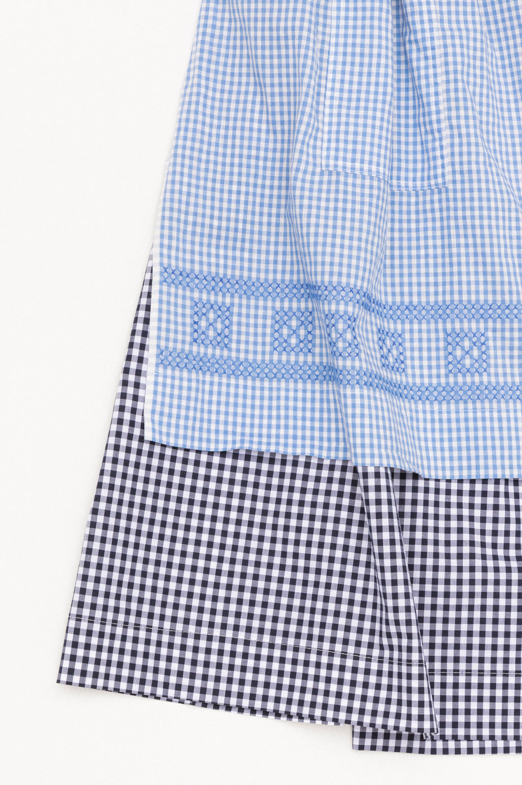 Apron Skirt - Sky & Navy Gingham