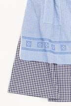 Apron Skirt - Sky & Navy Gingham