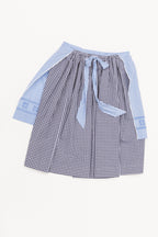Apron Skirt - Sky & Navy Gingham