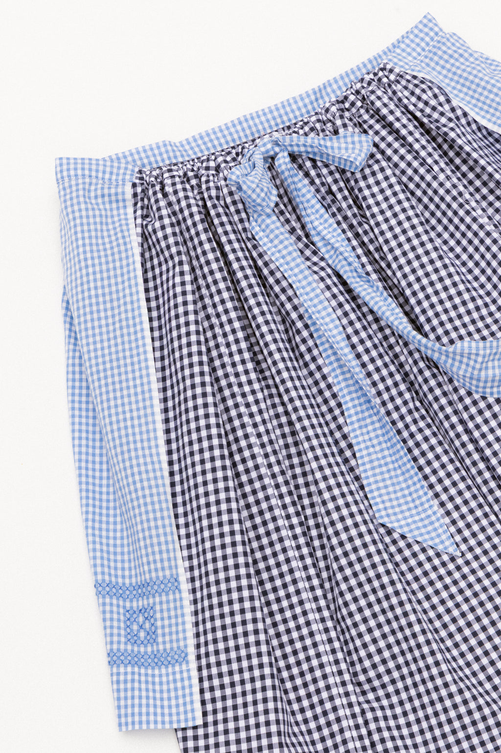 Apron Skirt - Sky & Navy Gingham