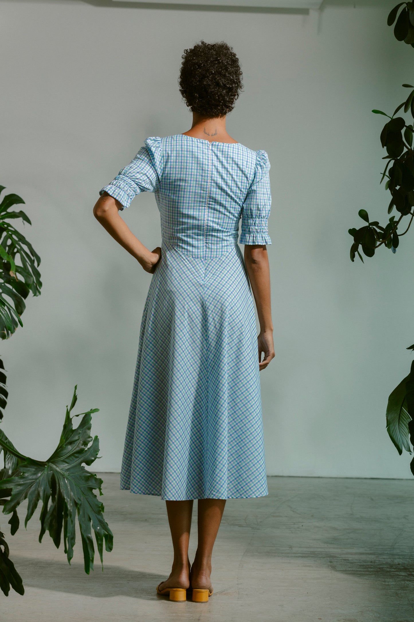 Austen Dress - Navy Gingham