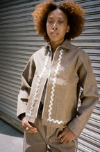 Ring Zip Jacket - Silver Rickrack