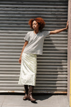 Velvet Skirt -Silvered Lime