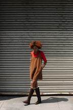 Square Neck Mini Dress - Amber Corduroy