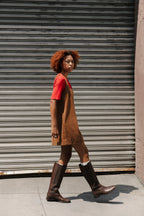 Square Neck Mini Dress - Amber Corduroy