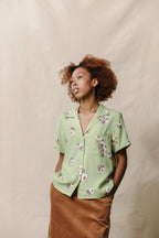 Nancy Button-Waist Shirt - Daisies