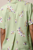Nancy Button-Waist Shirt - Daisies