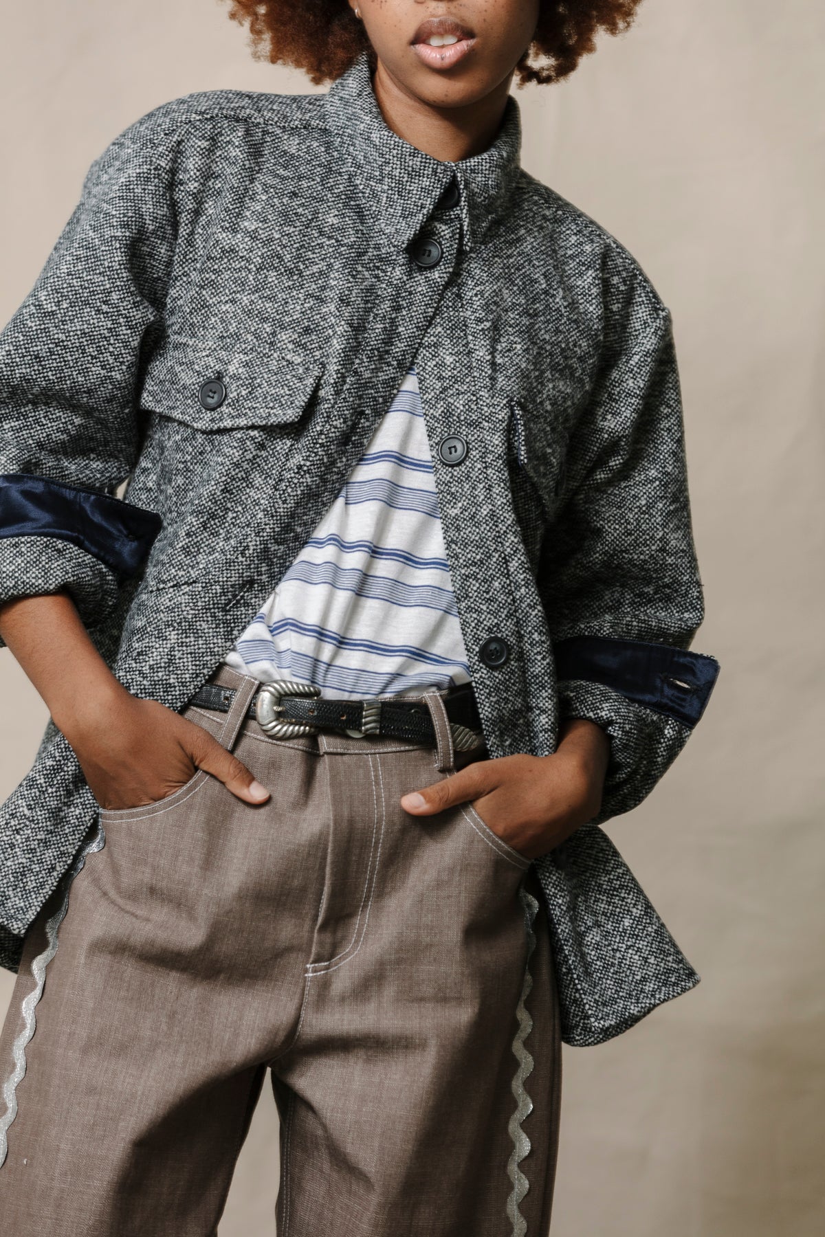 Relaxed Jeans - Silver Rickrack