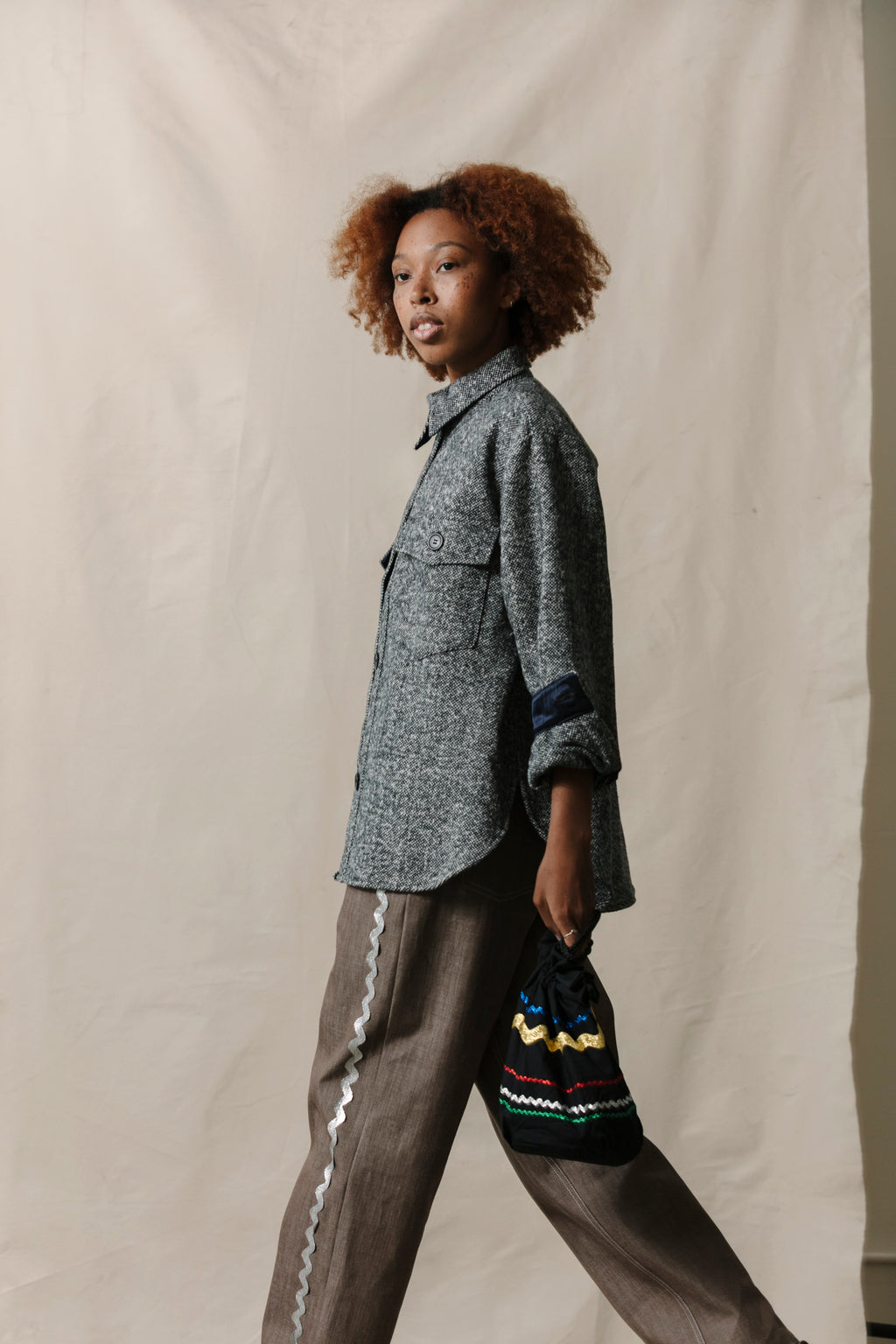 Wool Shirt Jacket - Salt & Pepper