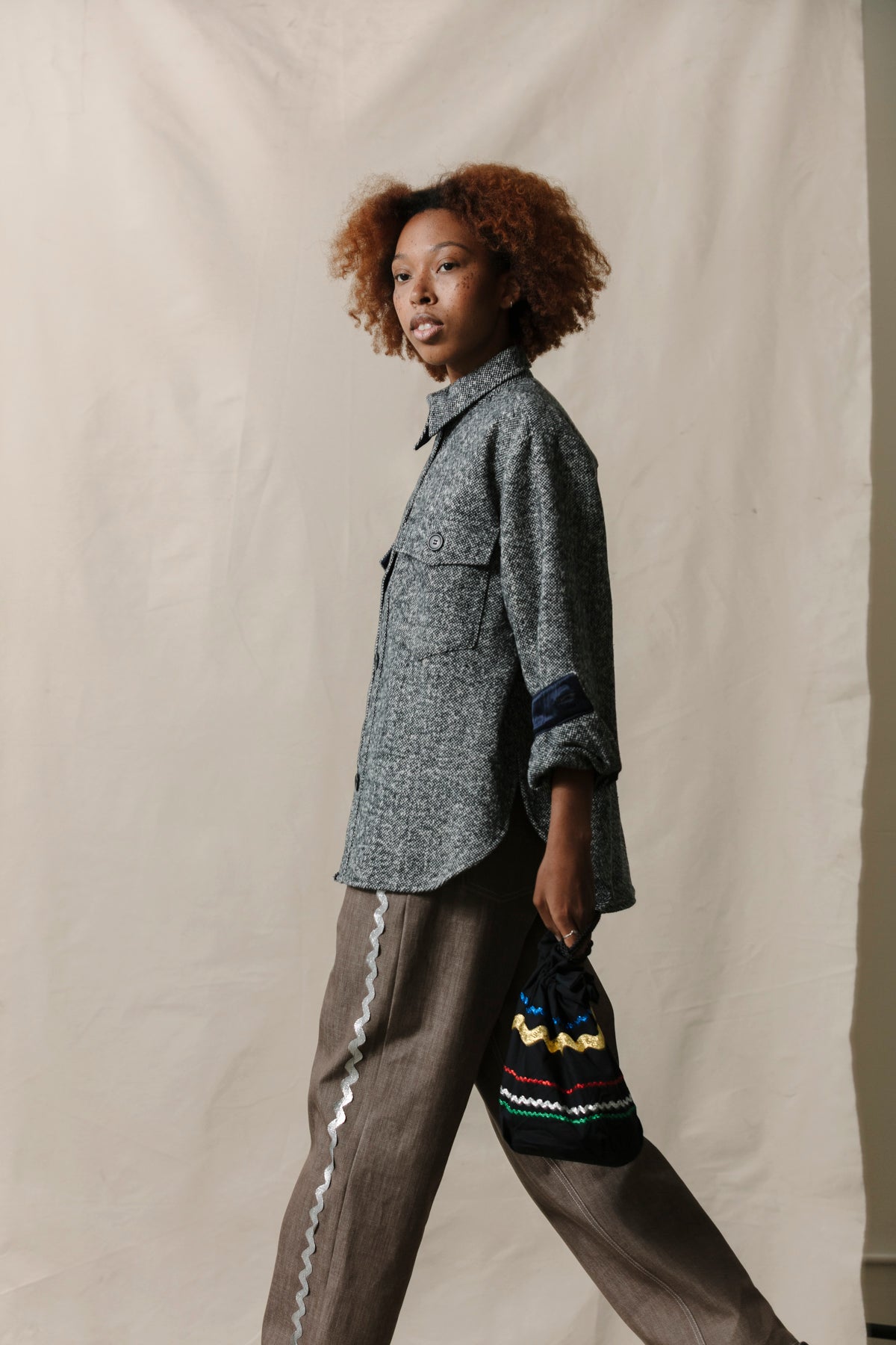 Wool Shirt Jacket - Salt & Pepper