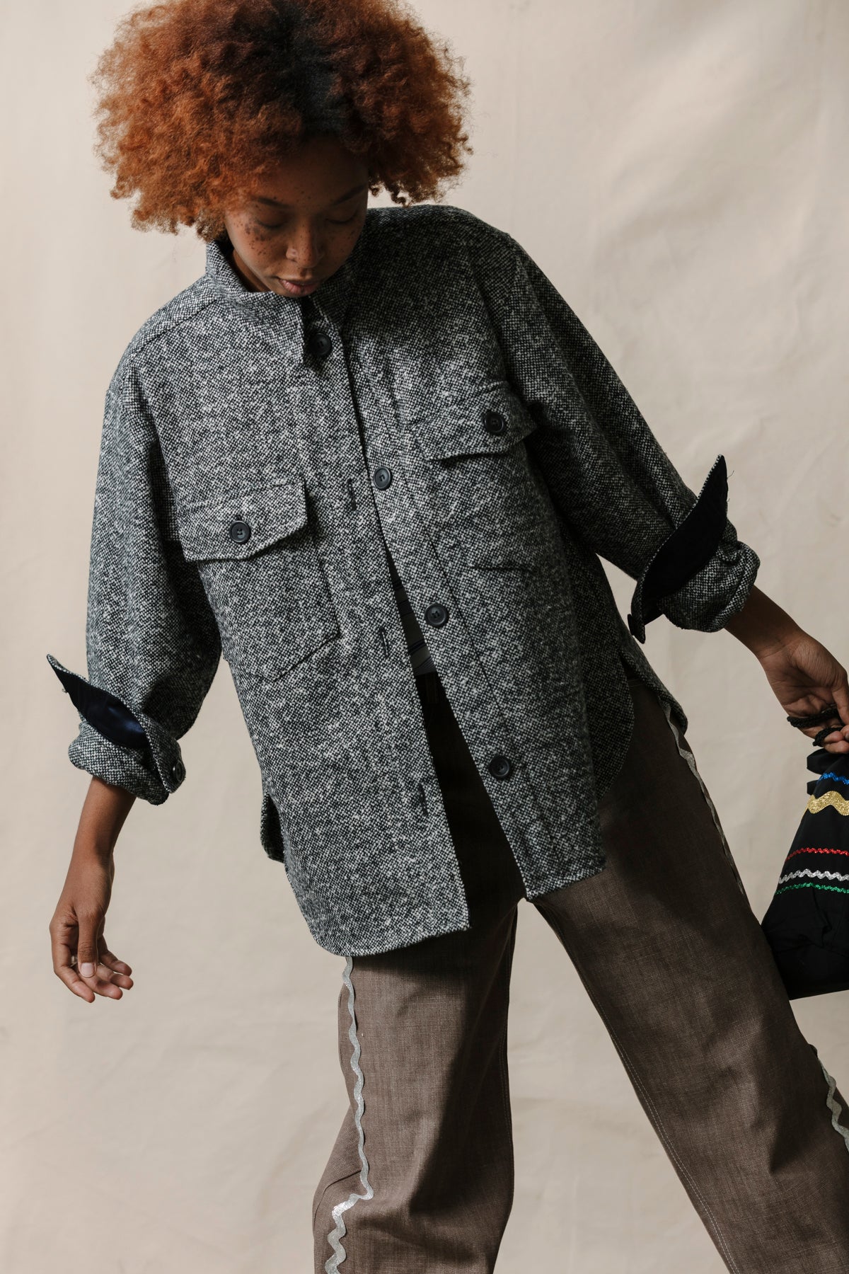 Wool Shirt Jacket - Salt & Pepper