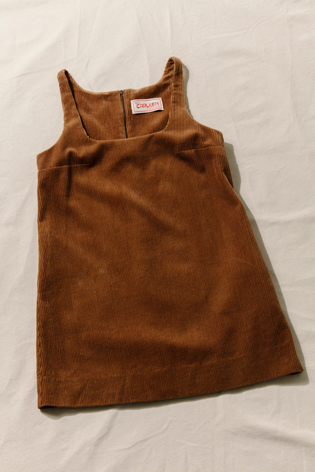 Square Neck Mini Dress - Amber Corduroy